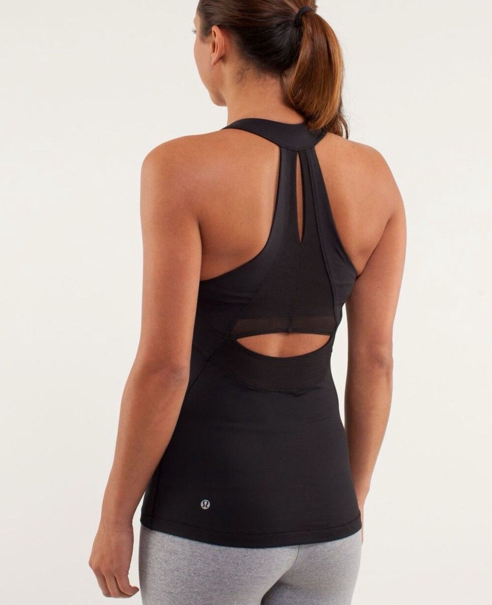 Lululemon Run Make It Count Women’s Tank Top Workout Racerback Black Size 10